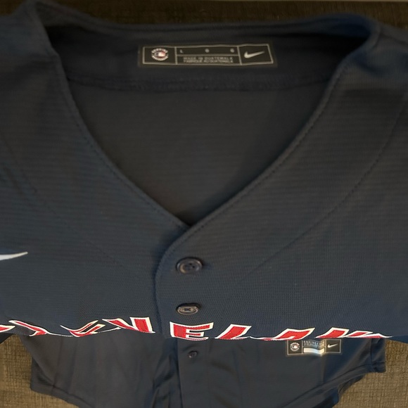 Nike Authentic Cleveland Guardians Baseball Alternate Navy Jersey Men’s Sz: L - Picture 4 of 7